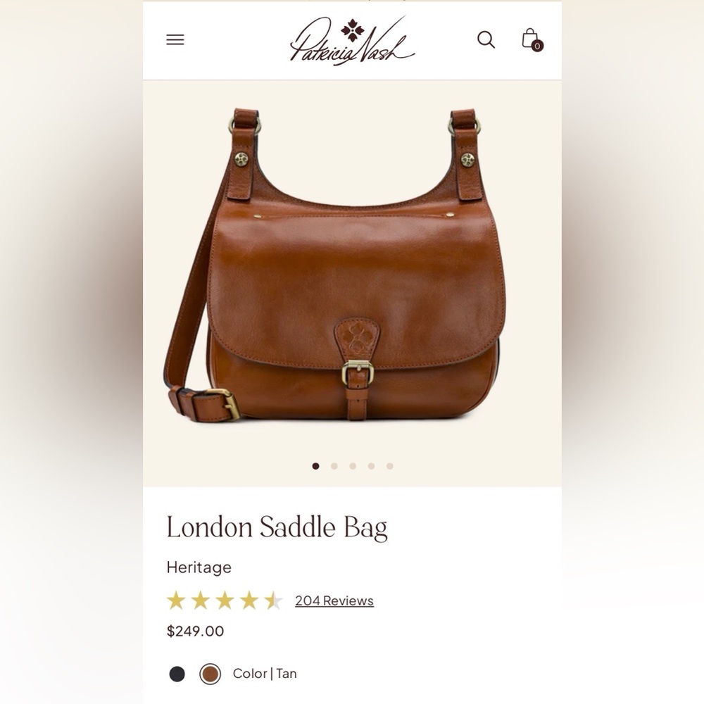 Patricia Nash Vintage London Cowhide leather saddle bag - Picture 2 of 16